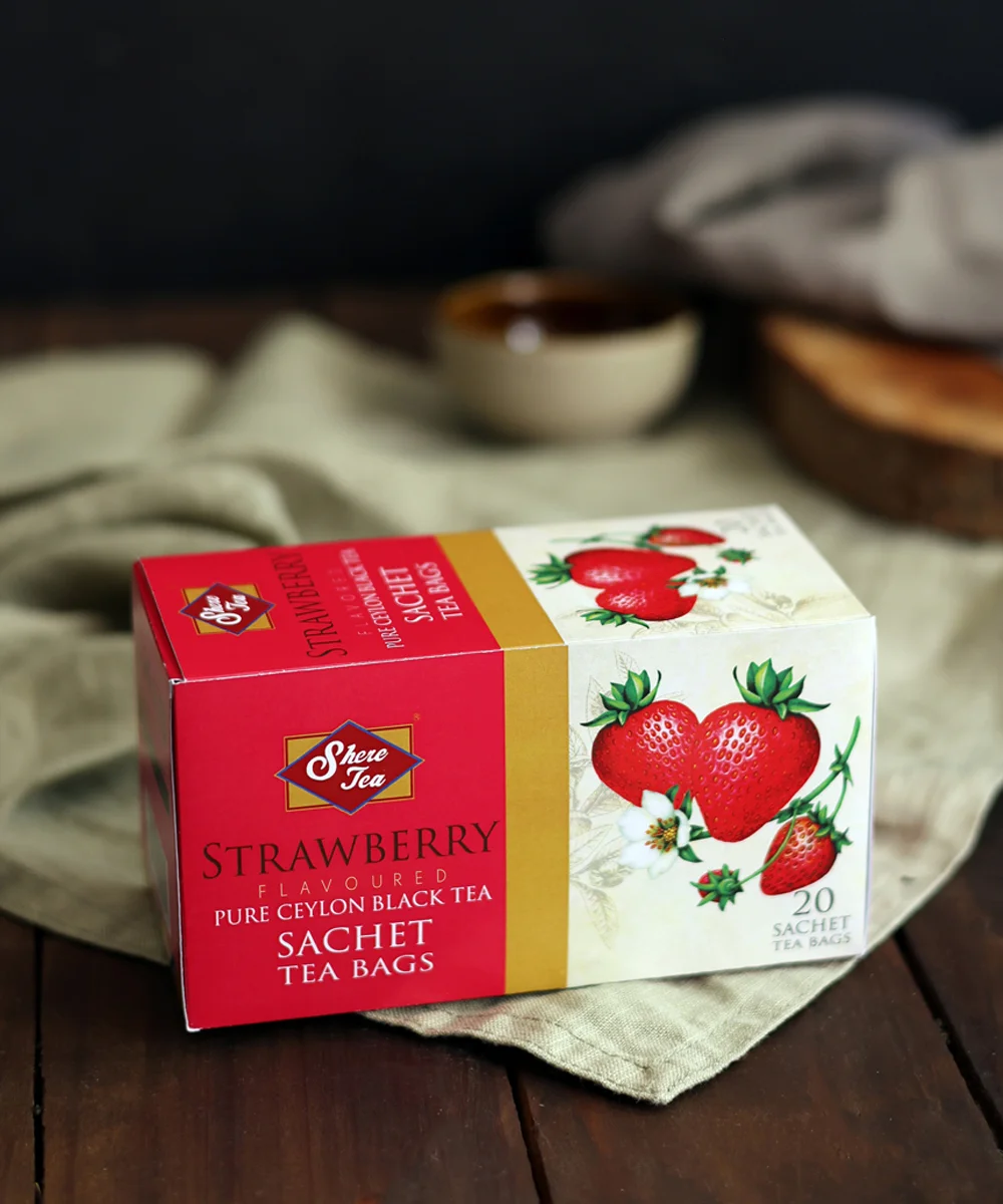 Black Tea Strawberry Flavoured Enveloped Tea Bag Pack