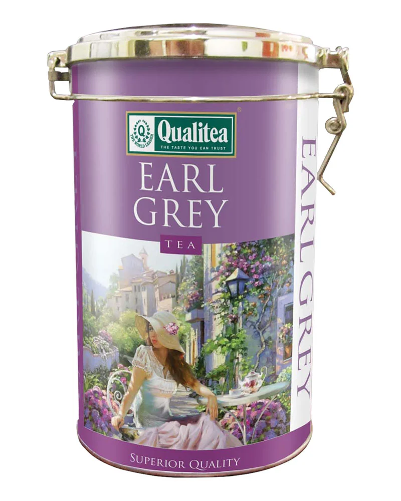 Black Tea Earl Grey Purple Metal Can