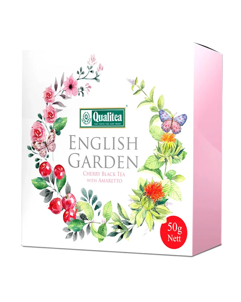 Black Tea English Garden Amaretto Safflower & Real Cherry Leaf Pack