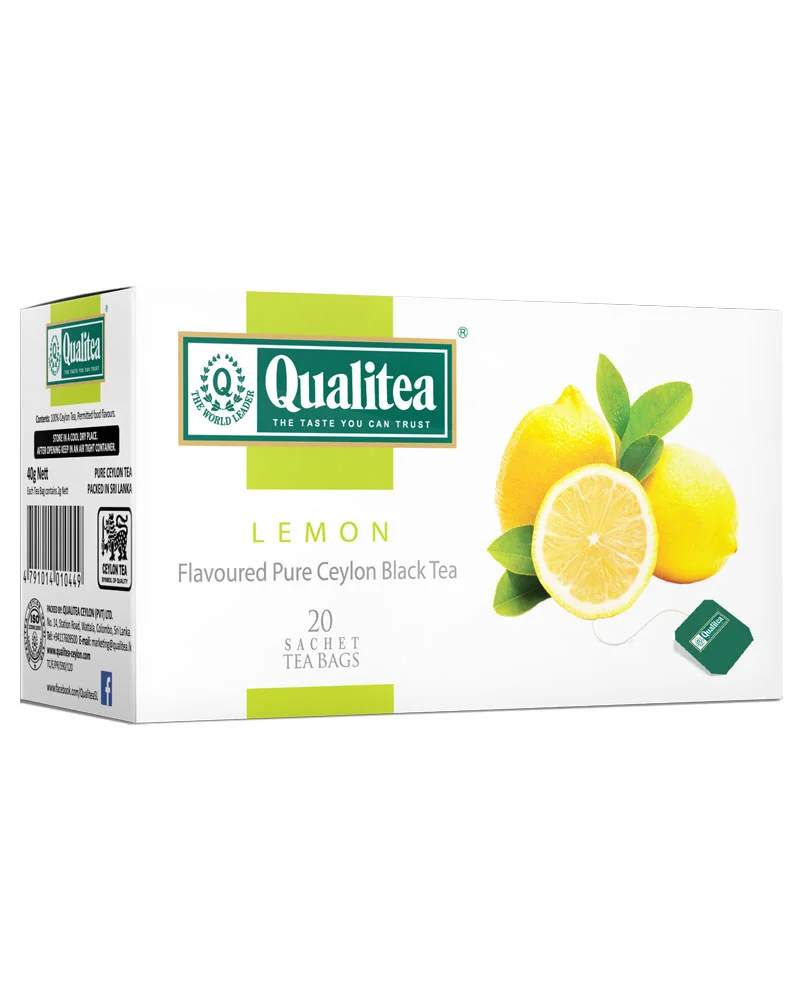 Black Tea Lemon Flavoured Enveloped Tea Bag Pack