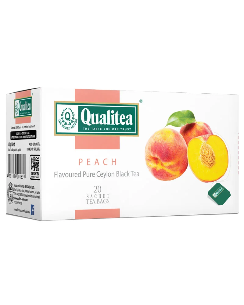 Black Tea Peach Flavoured Enveloped Tea Bag Pack