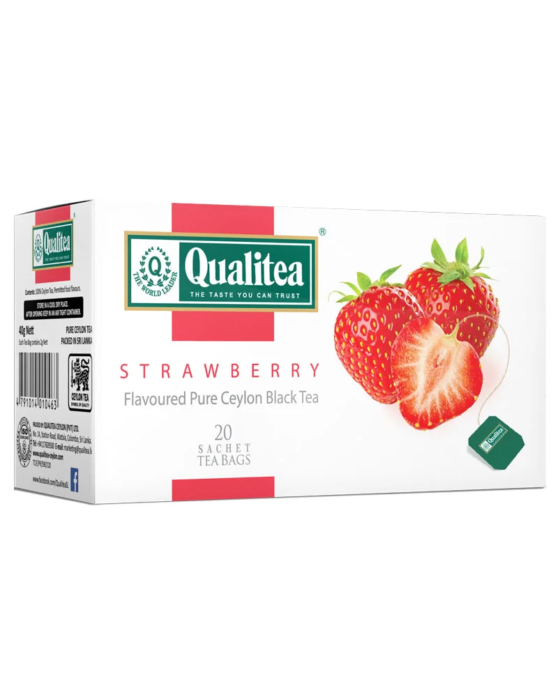 Black Tea Strawberry Flavoured Enveloped Tea Bag Pack