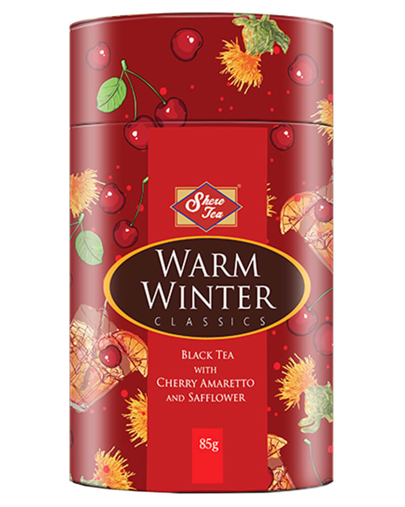 Warm Winter Range – Black Tea with Cherry Amaretto and safflower