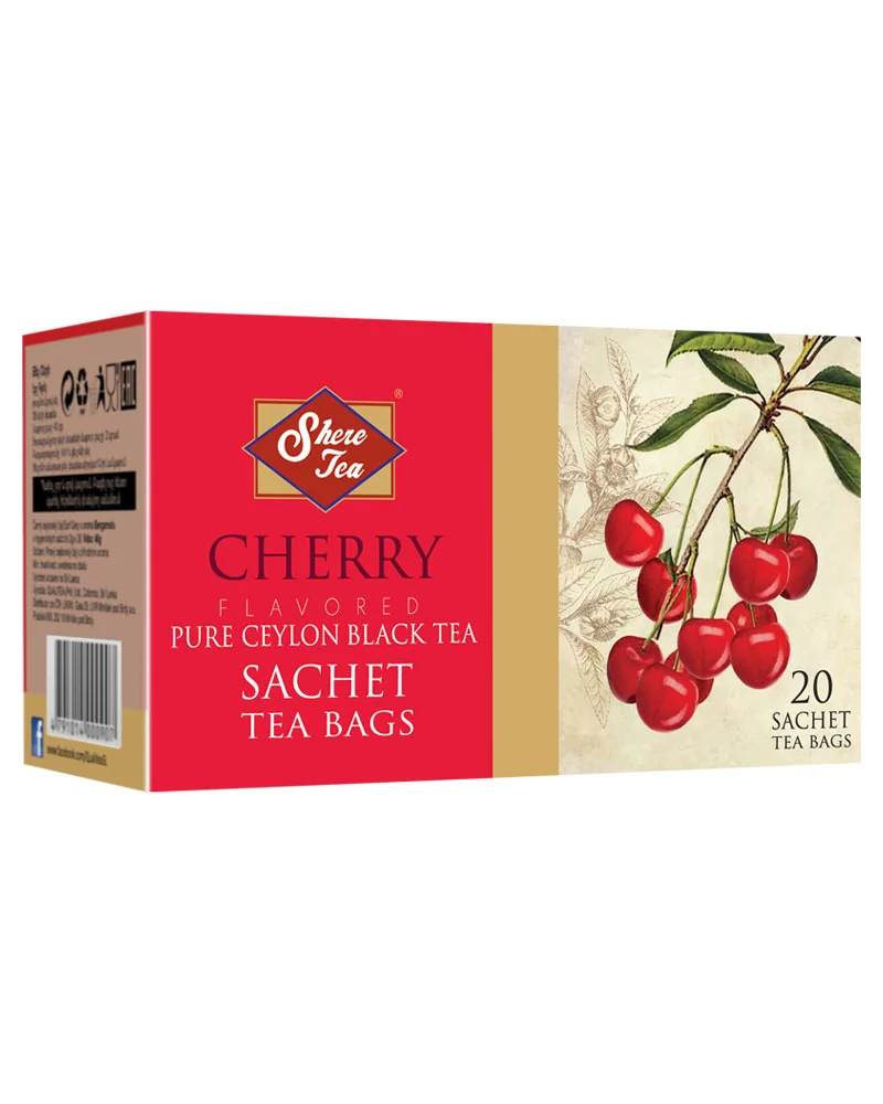 Black Tea Cherry Flavoured Enveloped Tea Bag Pack